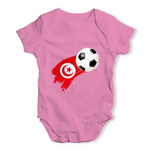Tunisia Football Soccer Flag Paint Splat Baby Unisex Baby Grow Bodysuit