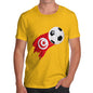 Novelty T Shirts For Dad Tunisia Football Soccer Flag Paint Splat Men's T-Shirt X-Large Yellow