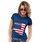 Womens Humor Novelty Graphic Funny T Shirt Greetings From Arizona USA Flag Women's T-Shirt Large Royal Blue