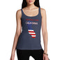 Funny Tank Tops For Women Greetings From California USA Flag Women's Tank Top Large Navy