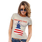 Womens Humor Novelty Graphic Funny T Shirt Greetings From Idaho USA Flag Women's T-Shirt Medium Natural