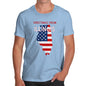 Mens Funny Sarcasm T Shirt Greetings From Illinois USA Flag Men's T-Shirt Large Sky Blue