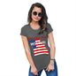 Womens Funny T Shirts Greetings From Missouri USA Flag Women's T-Shirt X-Large Dark Grey