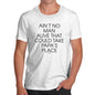 Novelty Tshirts Men Papa's Place Men's T-Shirt Medium White