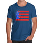 Mens T-Shirt Funny Geek Nerd Hilarious Joke Hand Print USA 4th July Flag Men's T-Shirt X-Large Royal Blue