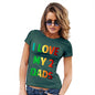 Funny T Shirts For Women I Love My 2 Dads Women's T-Shirt X-Large Bottle Green