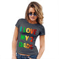 Womens Novelty T Shirt Christmas I Love My 2 Dads Women's T-Shirt X-Large Dark Grey