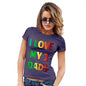 Womens Novelty T Shirt I Love My 2 Dads Women's T-Shirt X-Large Plum