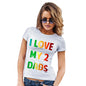 Novelty Tshirts Women I Love My 2 Dads Women's T-Shirt X-Large White