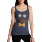Womens Novelty Tank Top Glasses Moustache Bowtie Women's Tank Top X-Large Navy