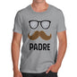 Mens Funny Sarcasm T Shirt Padre Moustache Men's T-Shirt X-Large Light Grey