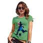 Womens Funny T Shirts Football Soccer Silhouette Australia Women's T-Shirt X-Large Green