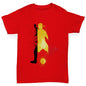 funny t shirts for boys Football Soccer Silhouette Belgium Boy's T-Shirt Age 9-11 Red