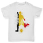 Boys novelty t shirts Football Soccer Silhouette Belgium Boy's T-Shirt Age 5-6 White