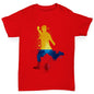 Boys Funny Tshirts Football Soccer Silhouette Colombia Boy's T-Shirt Age 3-4 Red