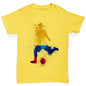 Novelty Tees For Boys Football Soccer Silhouette Colombia Boy's T-Shirt Age 12-14 Yellow