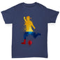 Girls Funny T Shirt Football Soccer Silhouette Colombia Girl's T-Shirt Age 7-8 Navy