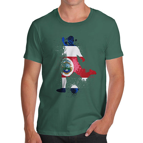 Mens Humor Novelty Graphic Sarcasm Funny T Shirt Football Soccer Silhouette Costa Rica Men's T-Shirt Large Bottle Green