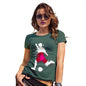 Novelty Gifts For Women Football Soccer Silhouette Japan Women's T-Shirt Medium Bottle Green