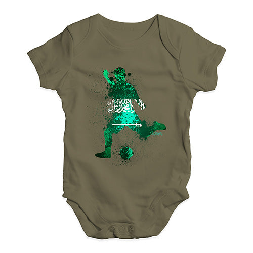 football Soccer Silhouette Saudi Arabia Baby Unisex Baby Grow Bodysuit