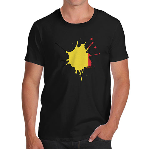 Funny T Shirts For Men Belgium Splat Men's T-Shirt X-Large Black
