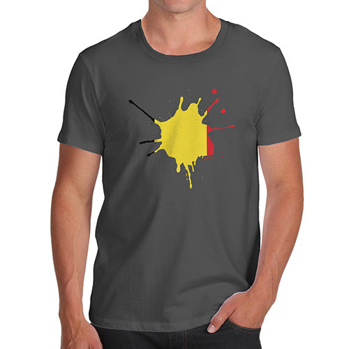 Novelty T Shirts For Dad Belgium Splat Men's T-Shirt X-Large Dark Grey