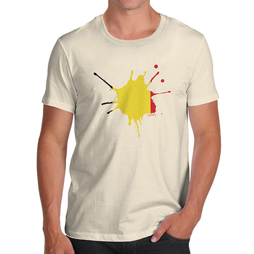 Novelty T Shirts For Dad Belgium Splat Men's T-Shirt Medium Natural