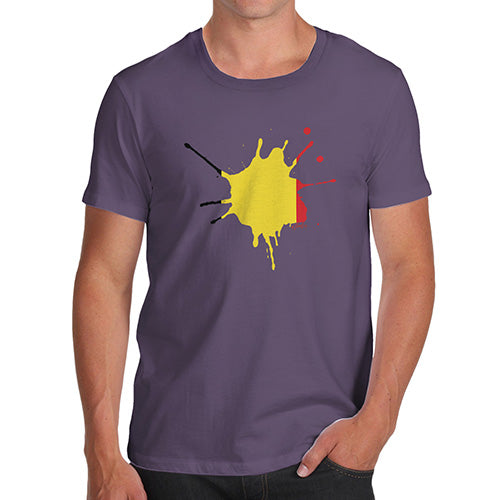 Funny T Shirts For Men Belgium Splat Men's T-Shirt Large Plum