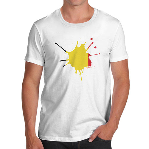 Funny Mens Tshirts Belgium Splat Men's T-Shirt Large White