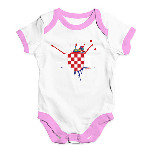 Croatia Splat Baby Unisex Baby Grow Bodysuit