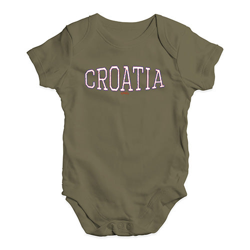 Croatia College Grunge Baby Unisex Baby Grow Bodysuit