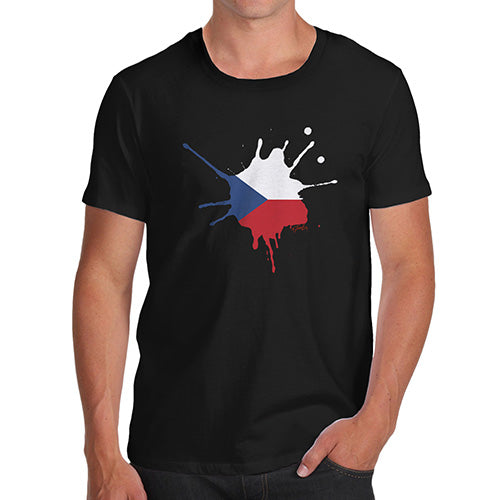 Funny Tee Shirts For Men Czech Republic Splat Men's T-Shirt Small Black