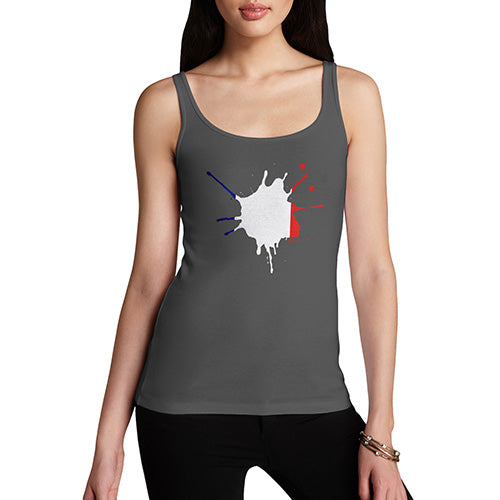 Funny Tank Top For Mom France Splat Women's Tank Top Small Dark Grey