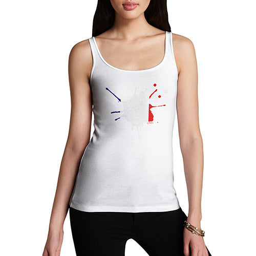 Funny Tank Top For Women France Splat Women's Tank Top X-Large White