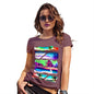 Funny T Shirts For Mum Neon Beach Cutouts Women's T-Shirt Large Burgundy
