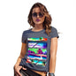Funny T Shirts For Mom Neon Beach Cutouts Women's T-Shirt Large Navy