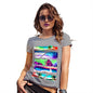 Womens T-Shirt Funny Geek Nerd Hilarious Joke Neon Beach Cutouts Women's T-Shirt Medium Light Grey