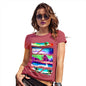 Funny Shirts For Women Neon Beach Cutouts Women's T-Shirt Small Red