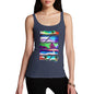 Funny Tank Top For Women Neon Beach Cutouts Women's Tank Top Large Navy