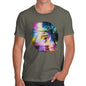 Funny Tshirts For Men Palm Tree Glitch Art Men's T-Shirt Medium Khaki