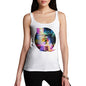 Funny Tank Top For Women Sarcasm Palm Tree Glitch Art Women's Tank Top Medium White