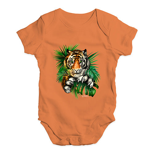 Tiger In The Grass Baby Unisex Baby Grow Bodysuit