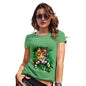 Womens Novelty T Shirt Tiger In The Grass Women's T-Shirt Small Green