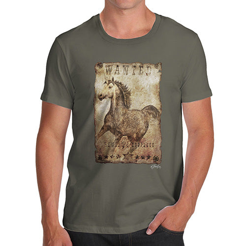 Funny T Shirts For Dad Unicorn Wanted Poster Men's T-Shirt X-Large Khaki