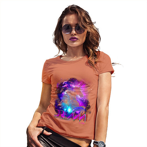 Funny Tee Shirts For Women Purple Dream Unicorn Women's T-Shirt Medium Orange