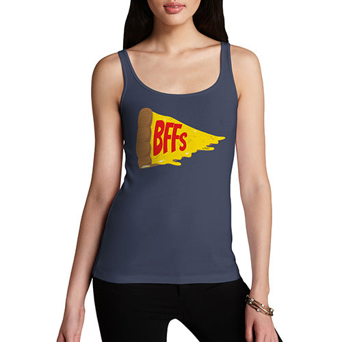 Womens Funny Tank Top Pizza BFFs Women's Tank Top X-Large Navy