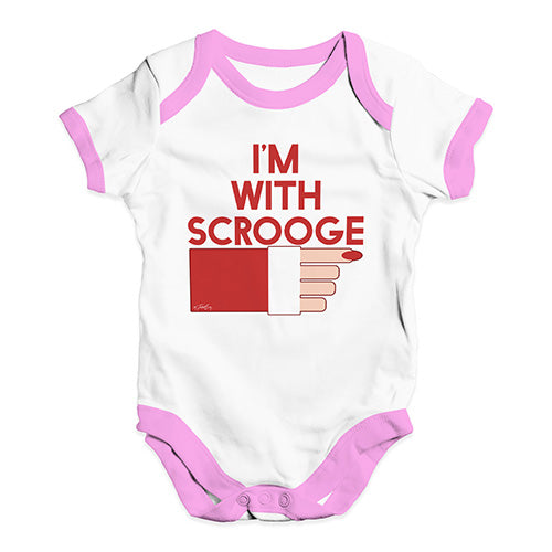 Baby Boy Clothes I'm With Scrooge Baby Unisex Baby Grow Bodysuit New Born White Pink Trim