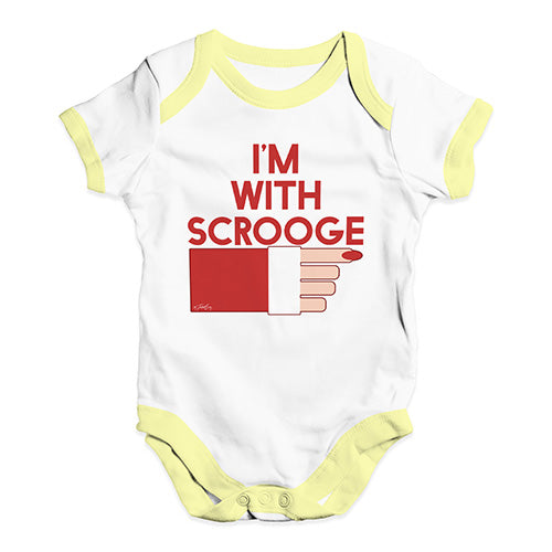 Baby Onesies I'm With Scrooge Baby Unisex Baby Grow Bodysuit 18 - 24 Months White Yellow Trim