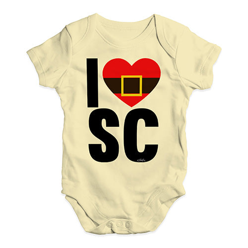 Babygrow Baby Romper I Heart SC Santa Claus Baby Unisex Baby Grow Bodysuit 12 - 18 Months Lemon