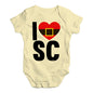 Babygrow Baby Romper I Heart SC Santa Claus Baby Unisex Baby Grow Bodysuit 12 - 18 Months Lemon